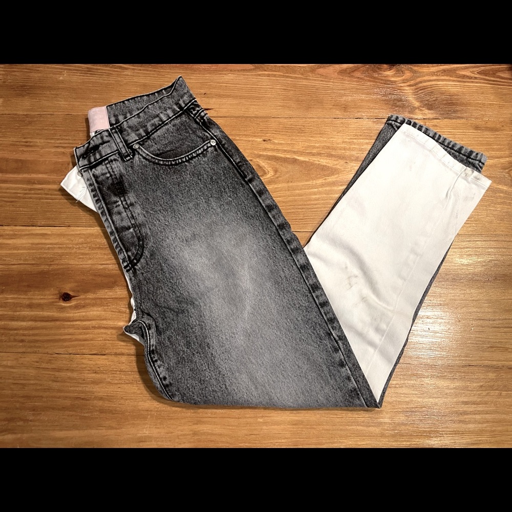 REVICE Denim Color Block Mom Jeans